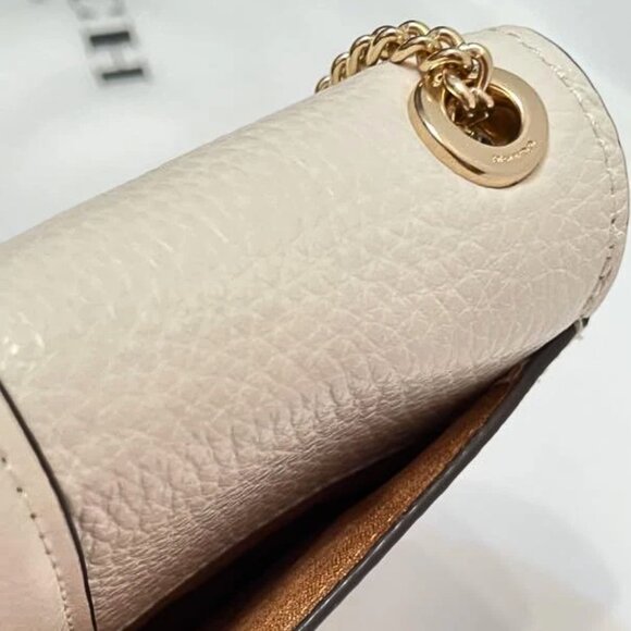 NWT COACH Georgie Crossbody Chalk Signature C Canvas & Leather Gold Details - Picture 10 of 14